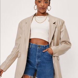 Nasty gal double breasted / oversized blazer - Tan in color - Size Medium